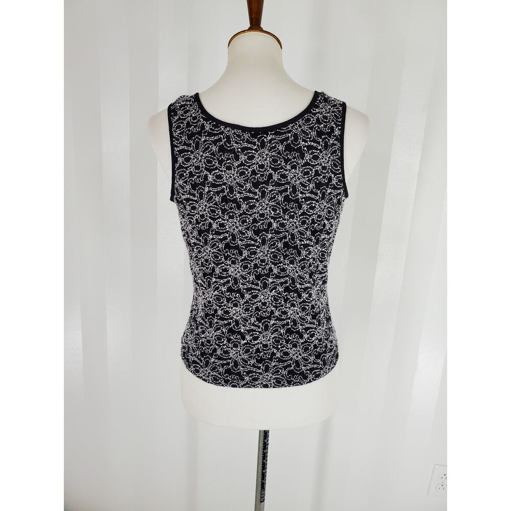 STUDIO 1940 Women's Black & White Sleeveless Top Sz L - Picture 4 of 8